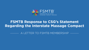 FSMTB Response to CSG’s Statement Regarding the Interstate Massage Compact